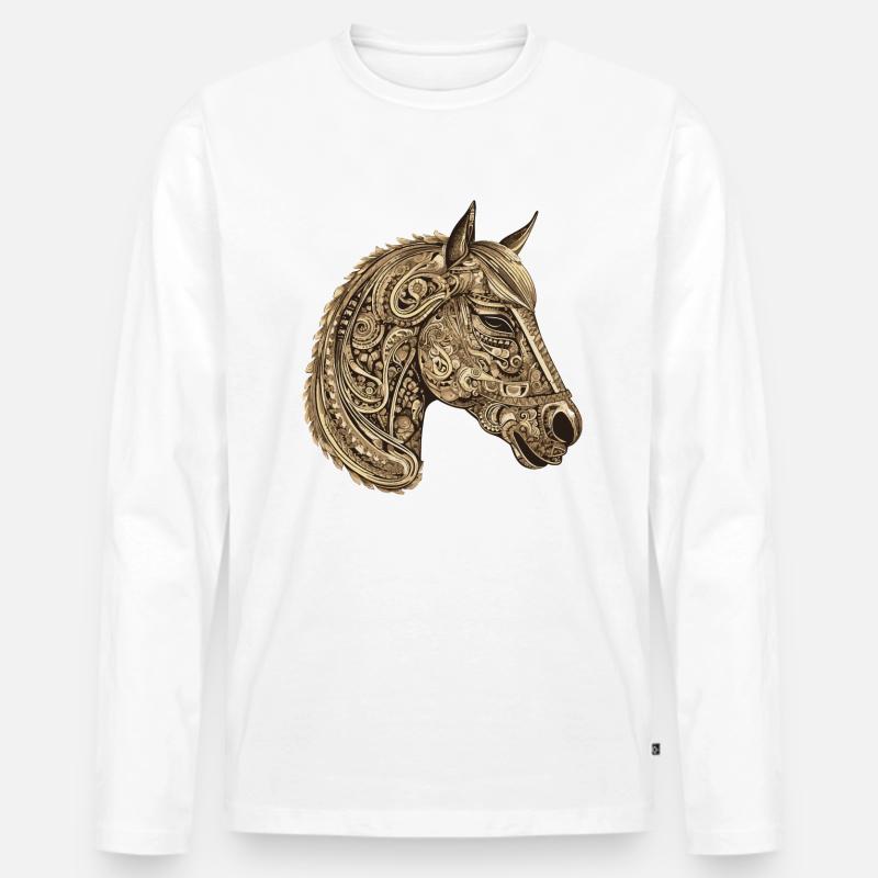 Pferd Portrait - Männer Premium Bio Langarmshirt - undefined