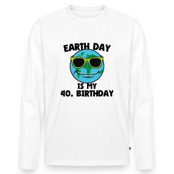 Earth Day Is My 40th Birthday - 40th Birthday 1984 - Men's Premium Organic Long Sleeve Shirt - white - Front - Nico (187cm)