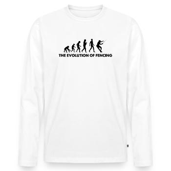 The Evolution Of Fencing - Men's Premium Organic Long Sleeve Shirt - white - Front - Nico (187cm)