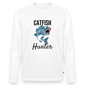 Catfish Hunter - Männer Premium Bio Langarmshirt - Weiß - Vorne - Nico (187cm)