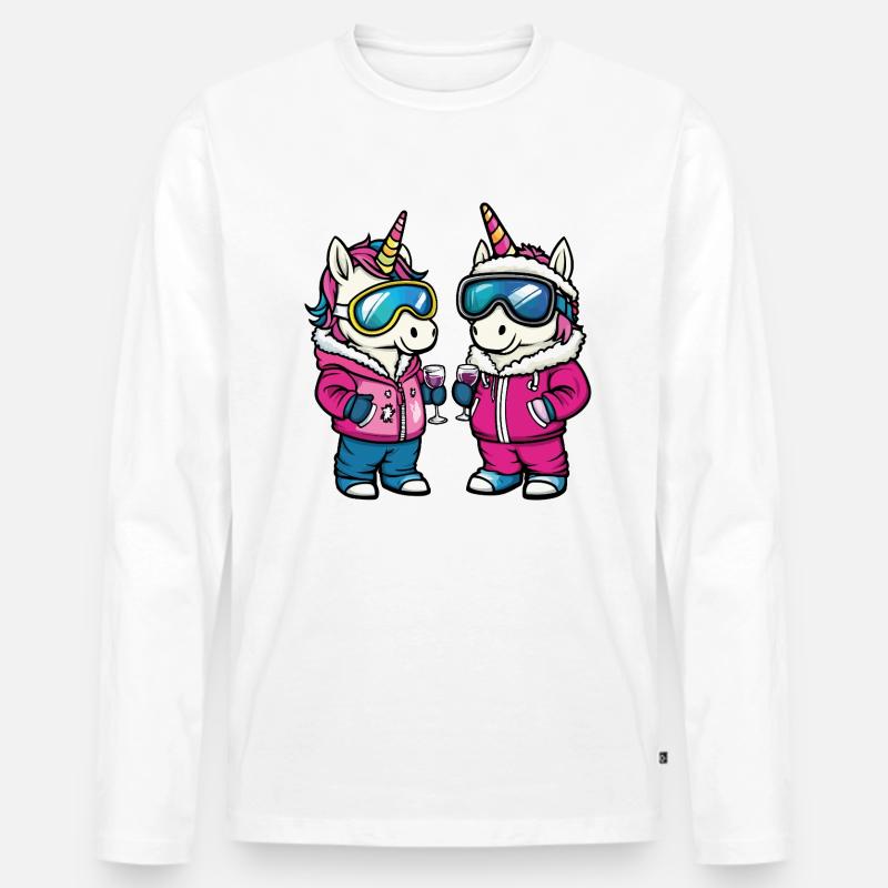 Einhorn Team Ski - Männer Premium Bio Langarmshirt - undefined