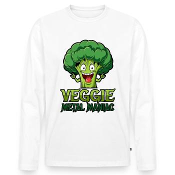 Veggie Metal Maniac - Musique Vegan - Dicton - T-shirt manches longues Premium bio Homme - blanc - Devant - Nico (187cm)