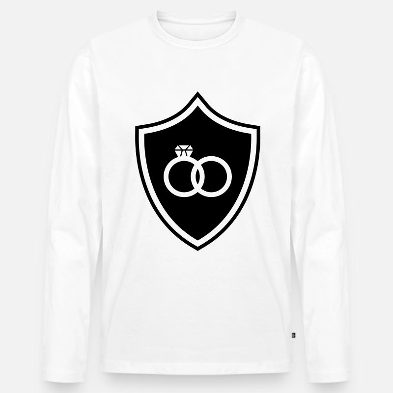 Eheringe Ring Wappen Hochzeit - Männer Premium Bio Langarmshirt - Weiß