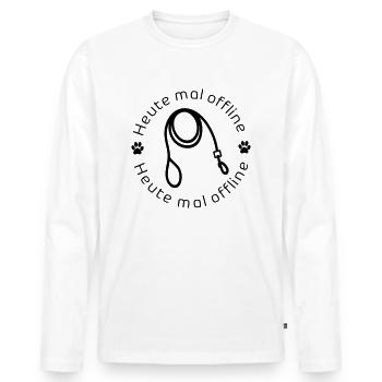 Heute mal offline - Männer Premium Bio Langarmshirt - Weiß - Vorne - Nico (187cm)