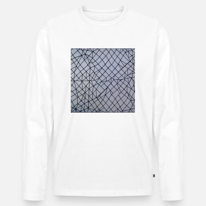 Abstrakte Kunst Gitternetz - Männer Premium Bio Langarmshirt - Weiß