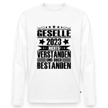 Geselle 2023 - Männer Premium Bio Langarmshirt - Weiß - Vorne - Nico (187cm)