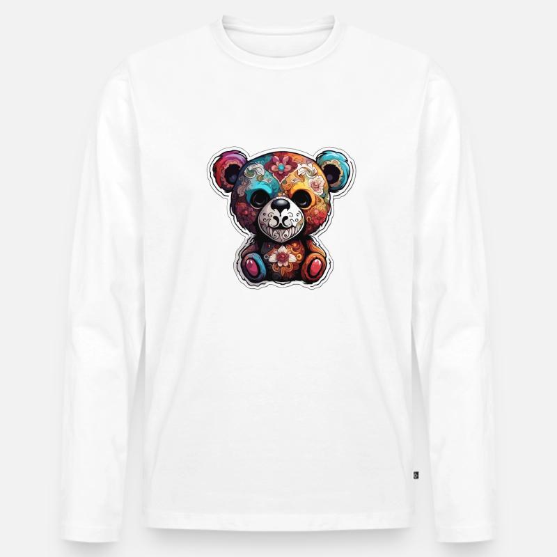 Teddybär / Kuscheltier / Stofftier / Geschenkidee - Männer Premium Bio Langarmshirt - Weiß