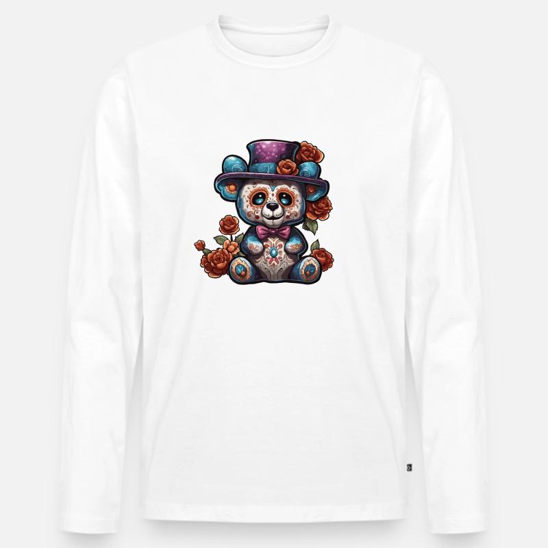 Teddybär / Kuscheltier / Stofftier / Geschenkidee - Männer Premium Bio Langarmshirt - Weiß