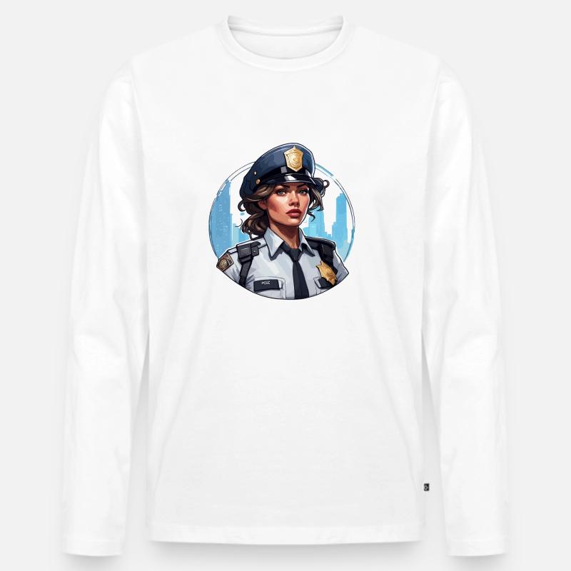 Polizei / Einsatz / Beruf / Job / Einsatzkräfte - Männer Premium Bio Langarmshirt - Weiß