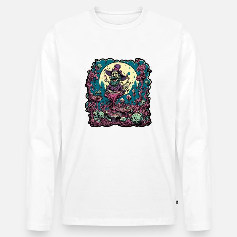 Psychedelic / Halluzination / Magie / Zauberer - Männer Premium Bio Langarmshirt - Weiß