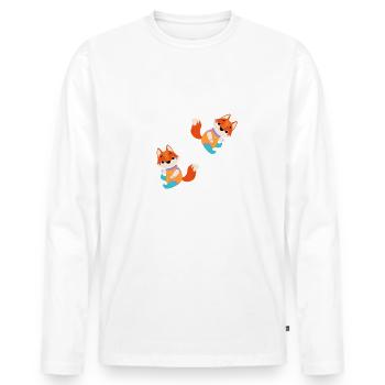 Astronaute Fox - T-shirt manches longues Premium bio Homme - blanc - Devant - Nico (187cm)