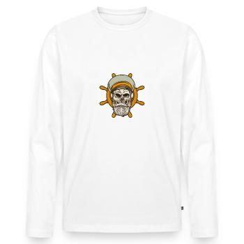 St. Pauli Hamburg - Men's Premium Organic Long Sleeve Shirt - white - Front - Nico (187cm)