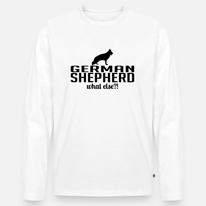 GERMAN SHEPHERD what else - Männer Premium Bio Langarmshirt - Weiß