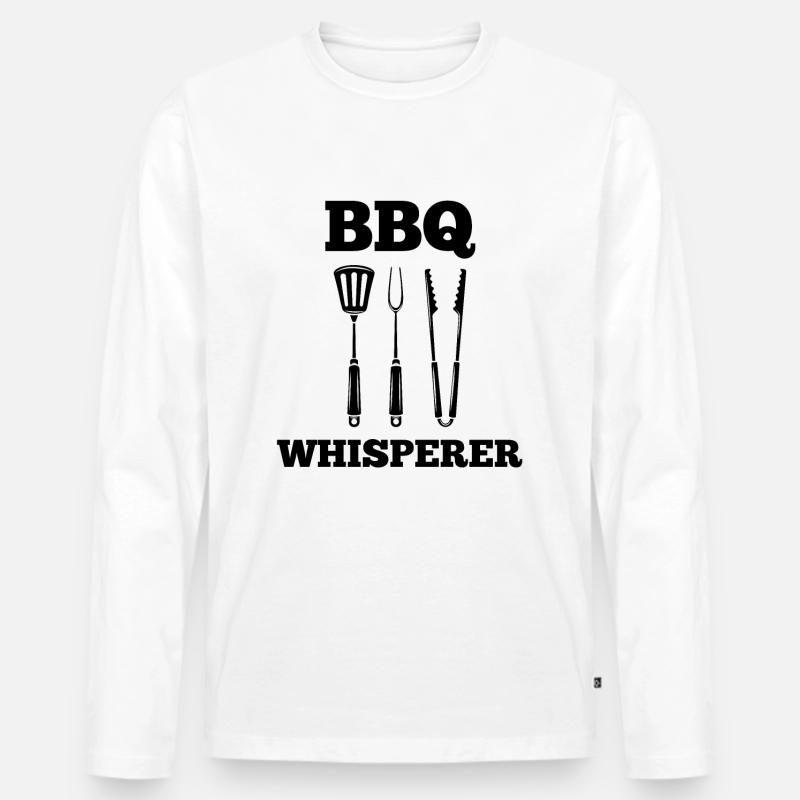 BBQ Whisperer - Männer Premium Bio Langarmshirt - Weiß