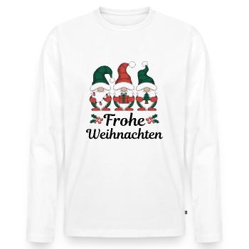Frohe Weihnachten Gnomes - Männer Premium Bio Langarmshirt - Weiß - Vorne - Nico (187cm)