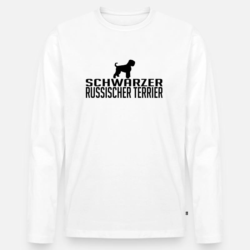 SCHWARZER RUSSISCHER TERRIER Hunderasse Wilsigns - Männer Premium Bio Langarmshirt - Weiß