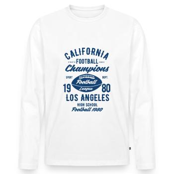 California Football League - T-shirt manches longues Premium bio Homme - blanc - Devant - Nico (187cm)