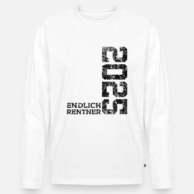 RENTE ENDLICH RENTNER 2025 - Männer Premium Bio Langarmshirt - Weiß