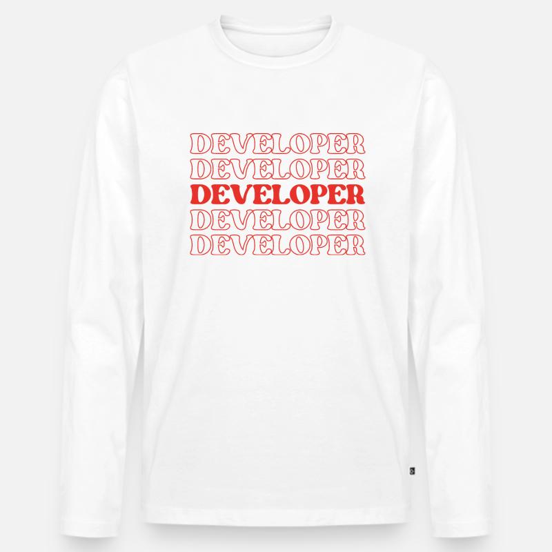 Entwickler, Programmierer, Programmierer, Programmierer, Software-Ingenieur - Männer Premium Bio Langarmshirt - Weiß