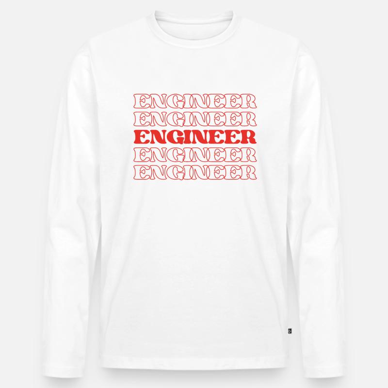 Engineer Designer Developer Technician Builder - Men's Premium Organic Long Sleeve Shirt - white