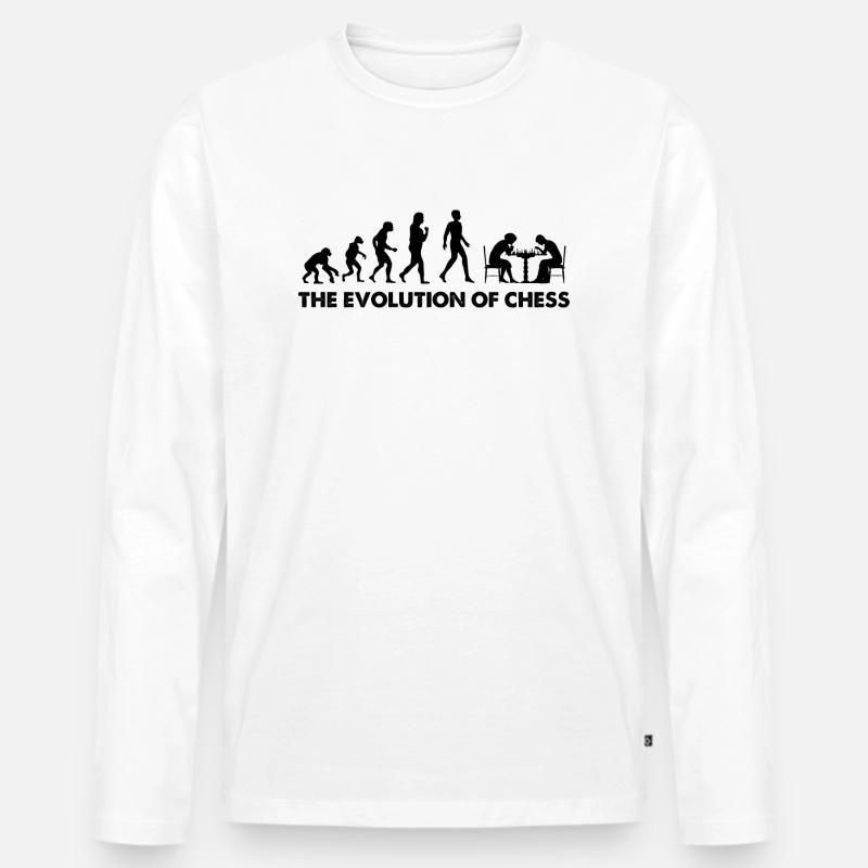 The Evolution Of Chess - Männer Premium Bio Langarmshirt - Weiß