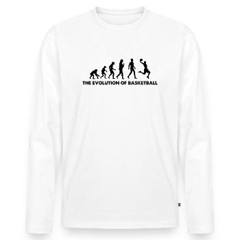 The Evolution Of Basketball - Men's Premium Organic Long Sleeve Shirt - white - Front - Nico (187cm)