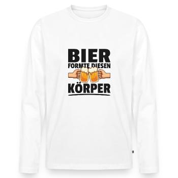Bier formte diesen Körper Saufen Alkohol Sprüche - Männer Premium Bio Langarmshirt - Weiß - Vorne - Nico (187cm)