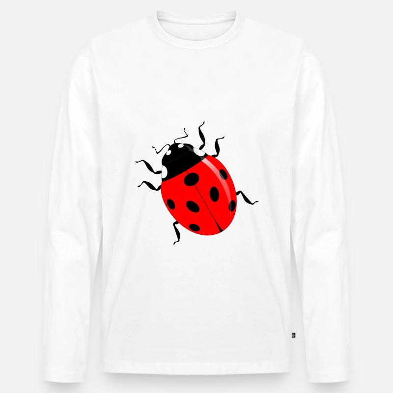 Marienkäfer - Männer Premium Bio Langarmshirt - Weiß