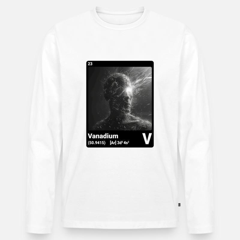 AI am Vanadium (bk) - Männer Premium Bio Langarmshirt - Weiß