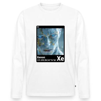 AI am Xenon (bk) - Men's Premium Organic Long Sleeve Shirt - white - Front - Nico (187cm)