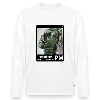AI am Promethium (bk) - Männer Premium Bio Langarmshirt - Weiß - Vorne - Nico (187cm)