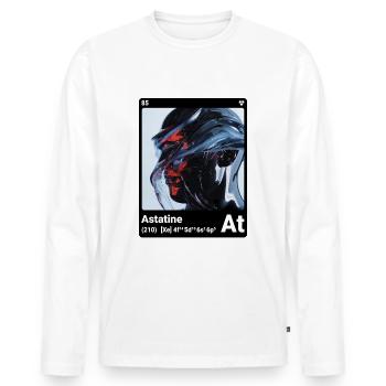 AI am Astate (bk) mode périodique ringard - T-shirt manches longues Premium bio Homme - blanc - Devant - Nico (187cm)