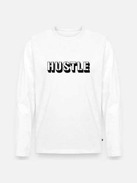 Hustle - Männer Premium Bio Langarmshirt - Weiß