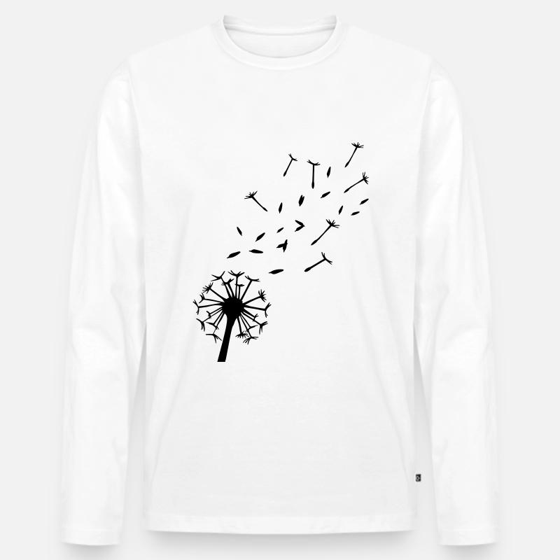 Löwenzahn - Männer Premium Bio Langarmshirt - Weiß