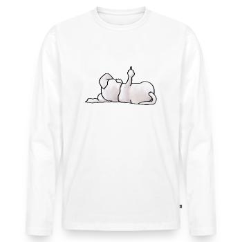 Schnauzer doigts puants - T-shirt manches longues Premium bio Homme - blanc - Devant - Nico (187cm)
