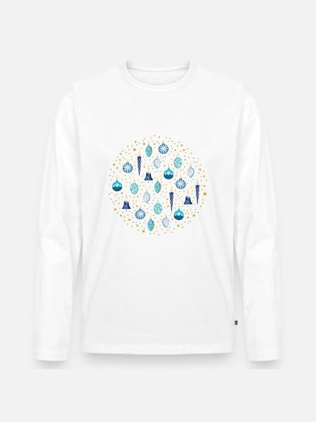Xmas Galaxy Blue - Men's Premium Organic Long Sleeve Shirt - white