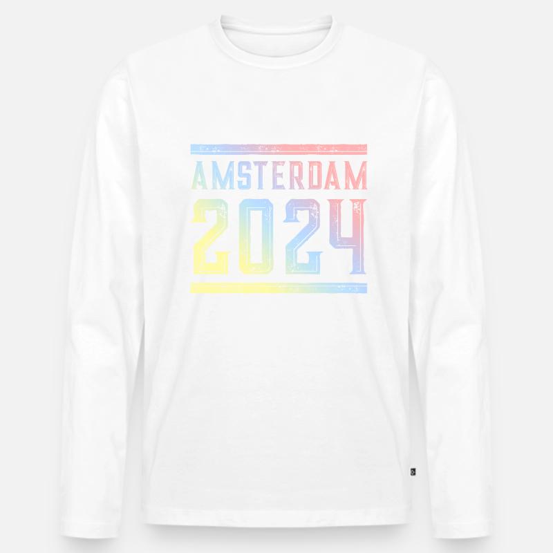 Amsterdam 2024 Bunt - Männer Premium Bio Langarmshirt - undefined