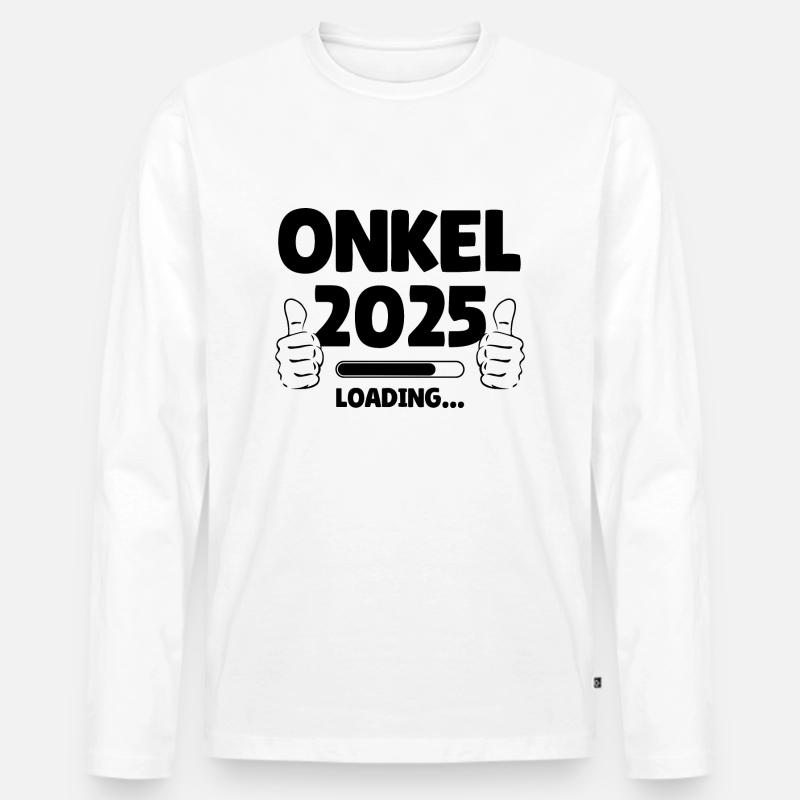 Onkel 2025 Loading - Männer Premium Bio Langarmshirt - Weiß
