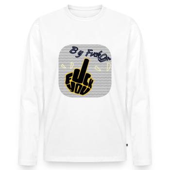 Fuck You (3) - Club WoW - Männer Premium Bio Langarmshirt - Weiß - Vorne - Nico (187cm)