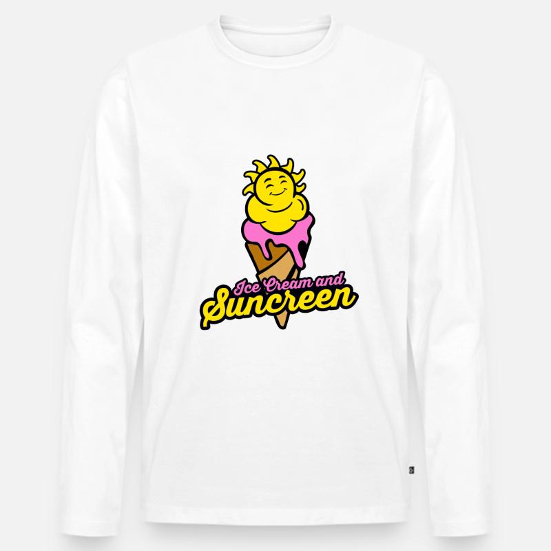 Eis, Sommer, Sonne, Geschenk, Geschenkidee - Männer Premium Bio Langarmshirt - Weiß