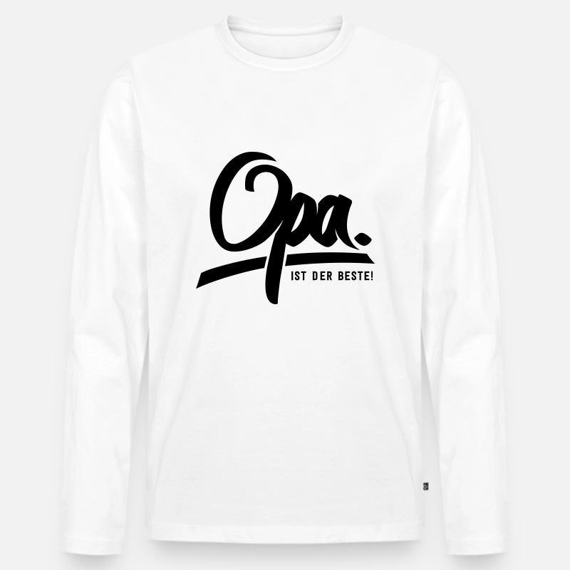 Opa ist der Beste - Männer Premium Bio Langarmshirt - Weiß