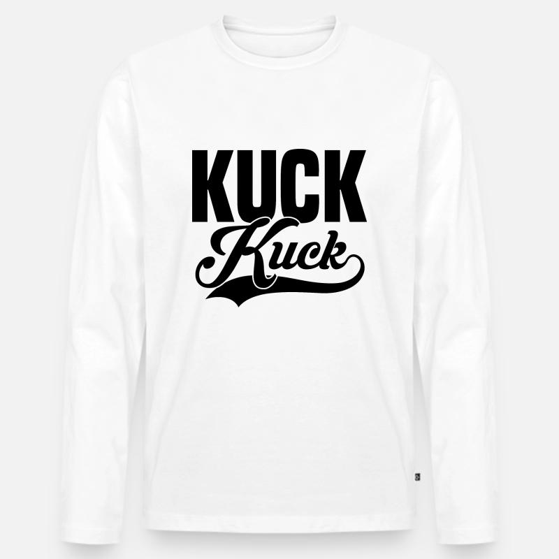 Kuck Kuck schwarz - Männer Premium Bio Langarmshirt - Weiß