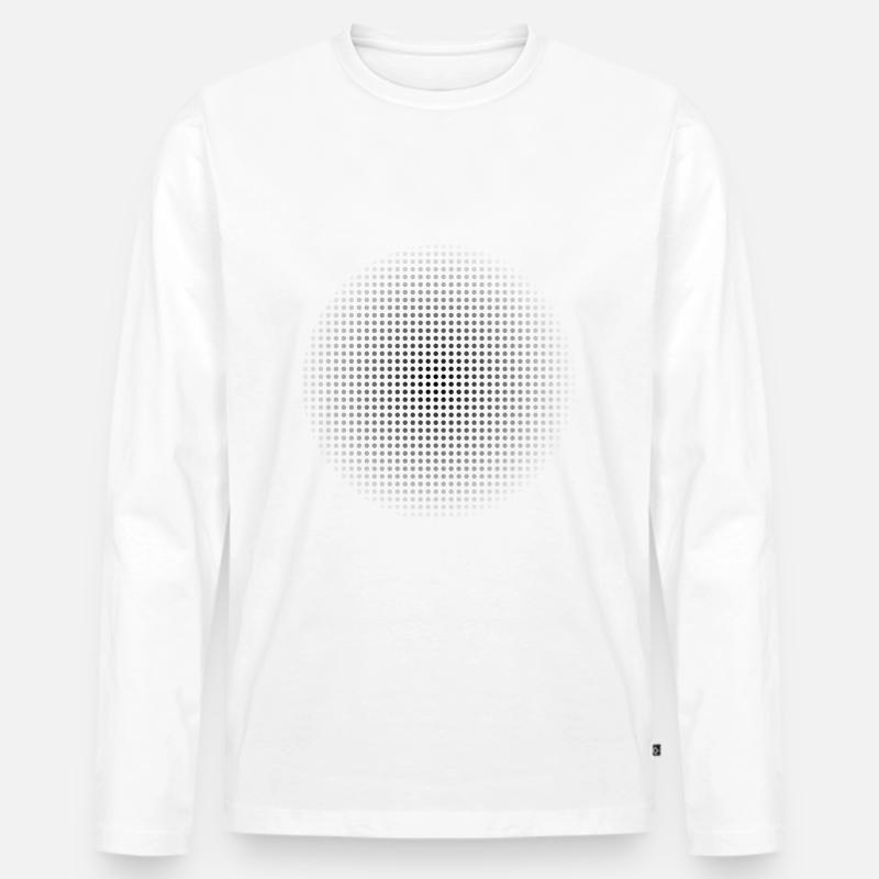 Halftone eigenes Design - Männer Premium Bio Langarmshirt - Weiß