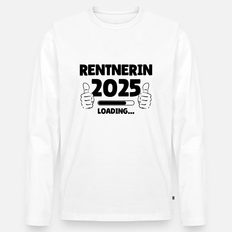 Rentnerin 2025 Loading - Männer Premium Bio Langarmshirt - Weiß
