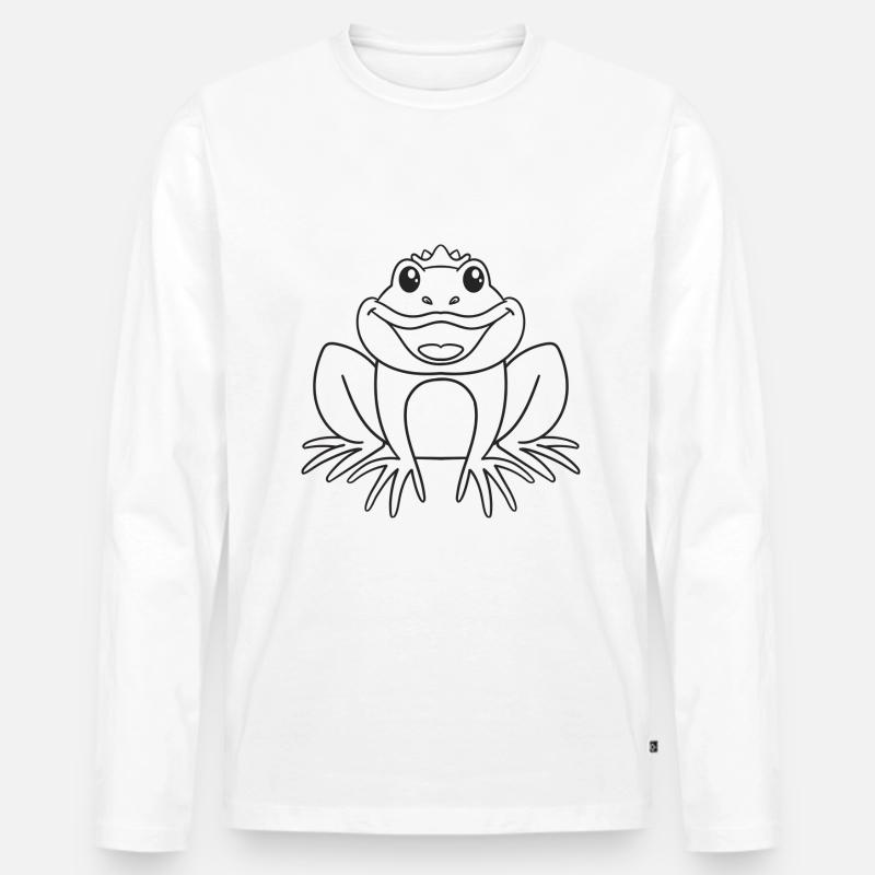 Frosch, Frösche, Geschenk, Geschenkidee - Männer Premium Bio Langarmshirt - Weiß