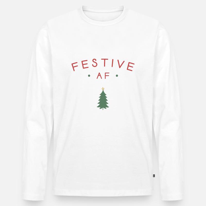 Festlicher AF - Männer Premium Bio Langarmshirt - Weiß