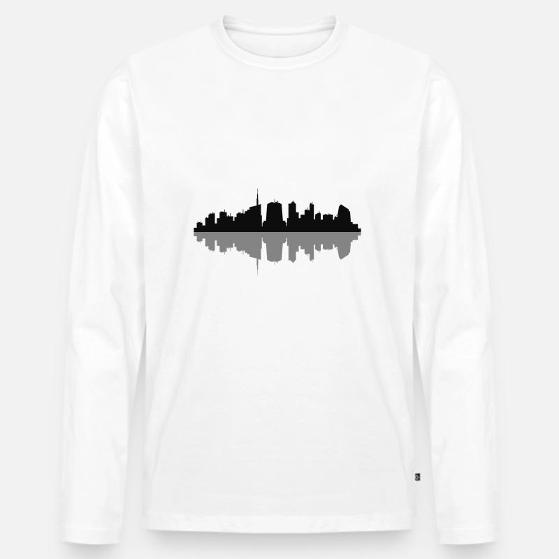 Mailand Skyline - Männer Premium Bio Langarmshirt - Weiß