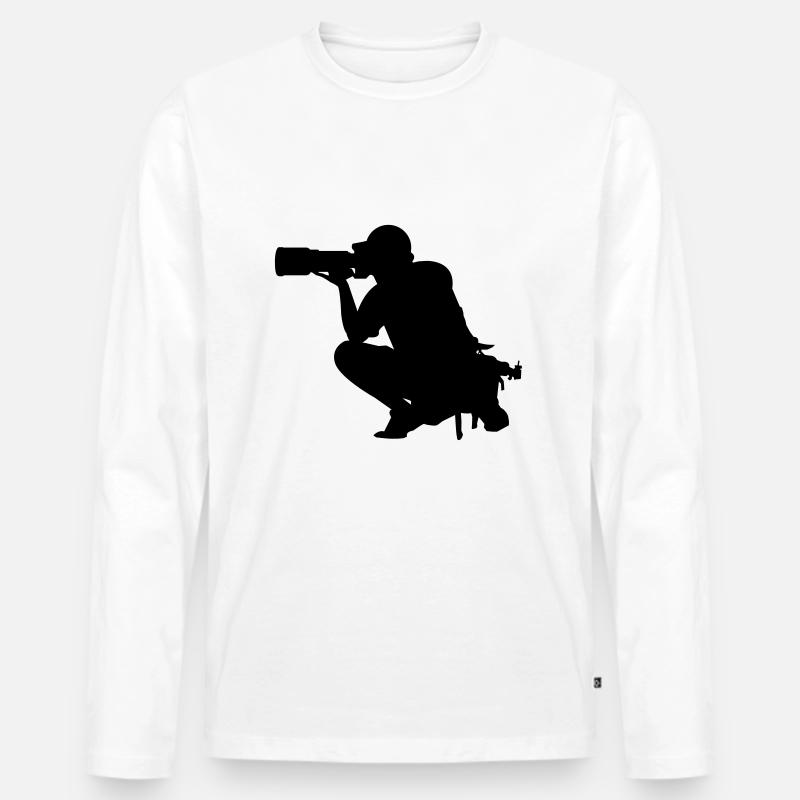 Fotograf - Männer Premium Bio Langarmshirt - Weiß