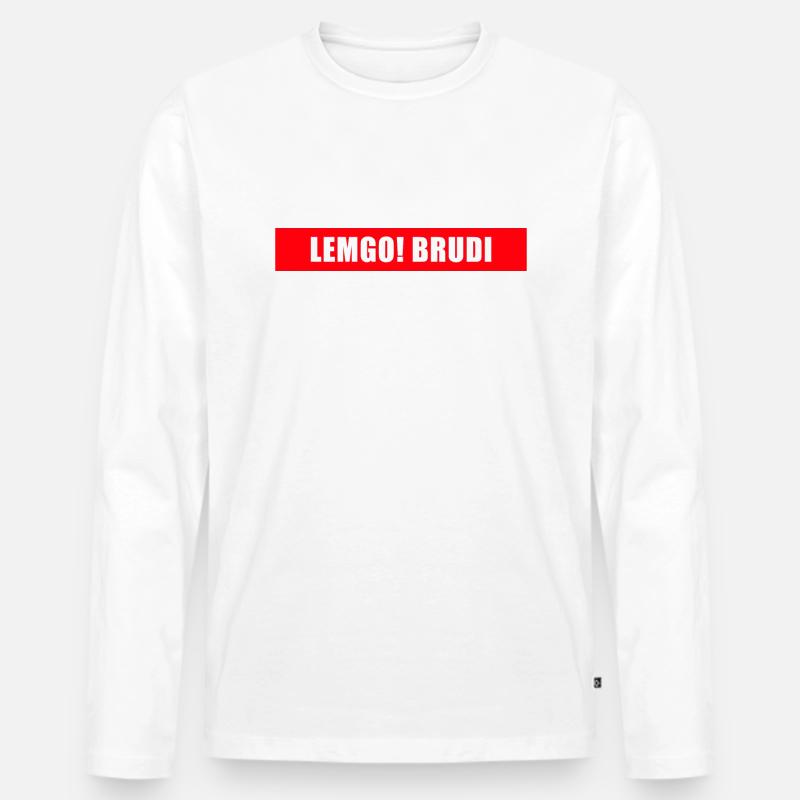 Lemgo! Brudi - Männer Premium Bio Langarmshirt - Weiß