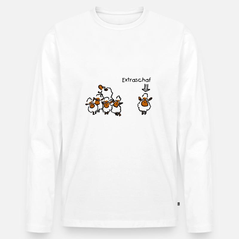 Extraschaf - Männer Premium Bio Langarmshirt - Weiß